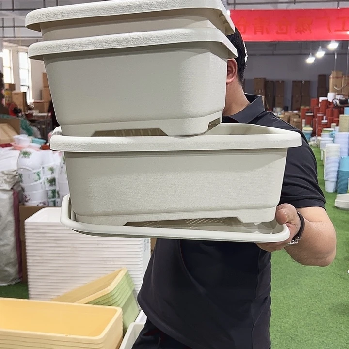 方菜盆口38宽28米色3个带托