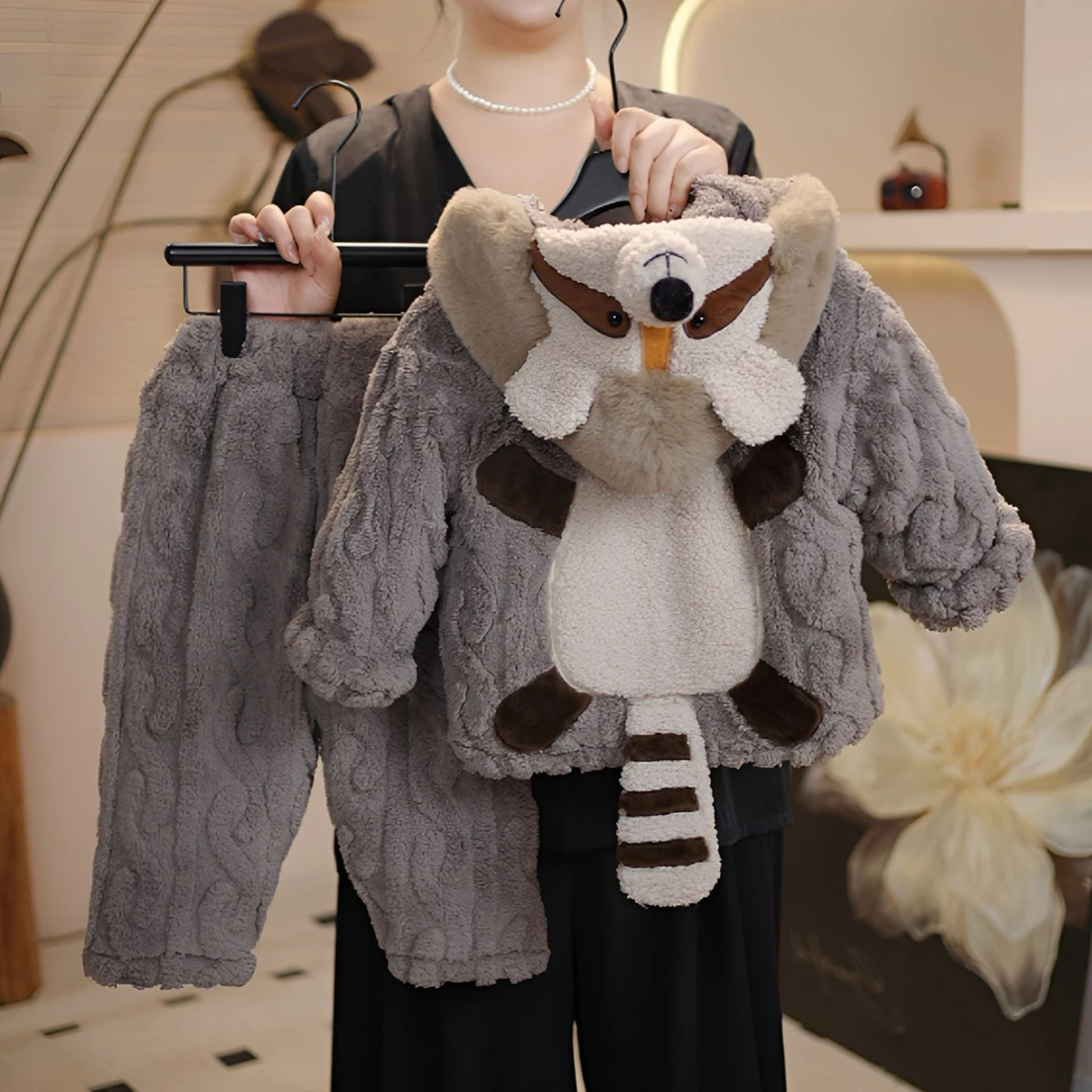 儿童睡衣套装法兰绒中小童宝宝加绒加厚两件套家居服24S012