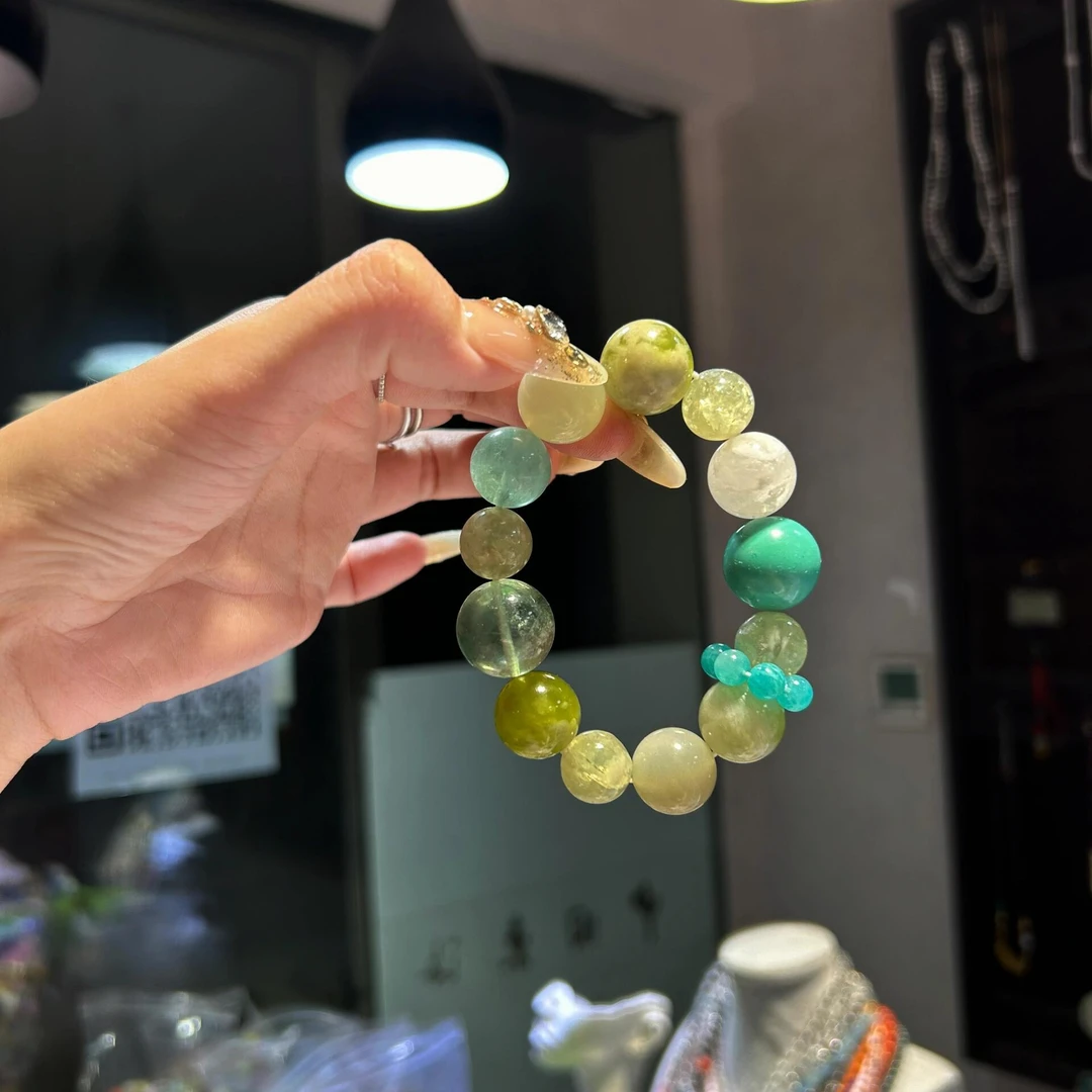 铜合金手链  新中式青提奶盖橄榄手串女小众设计感多宝海边度假风