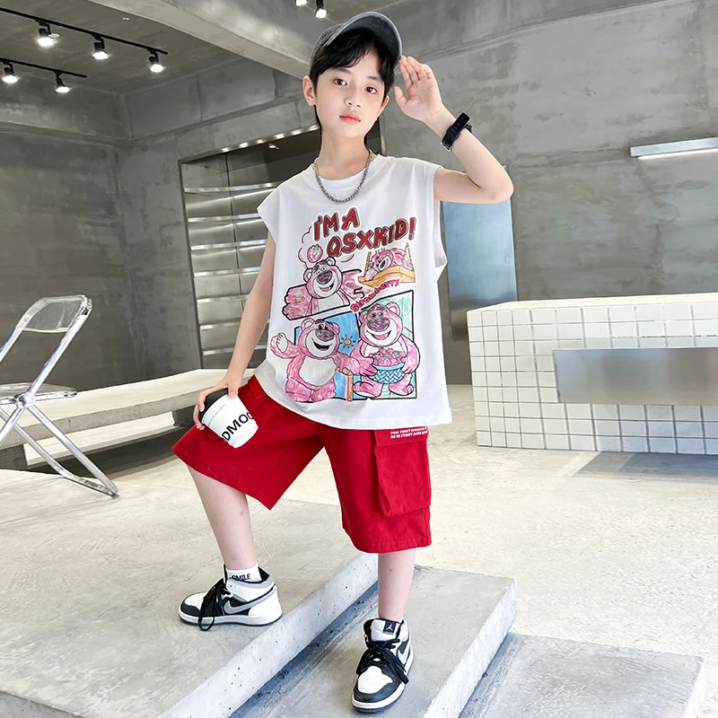 男童夏款套装新款时髦无袖中大儿童夏装两件套【滔滔】BF322