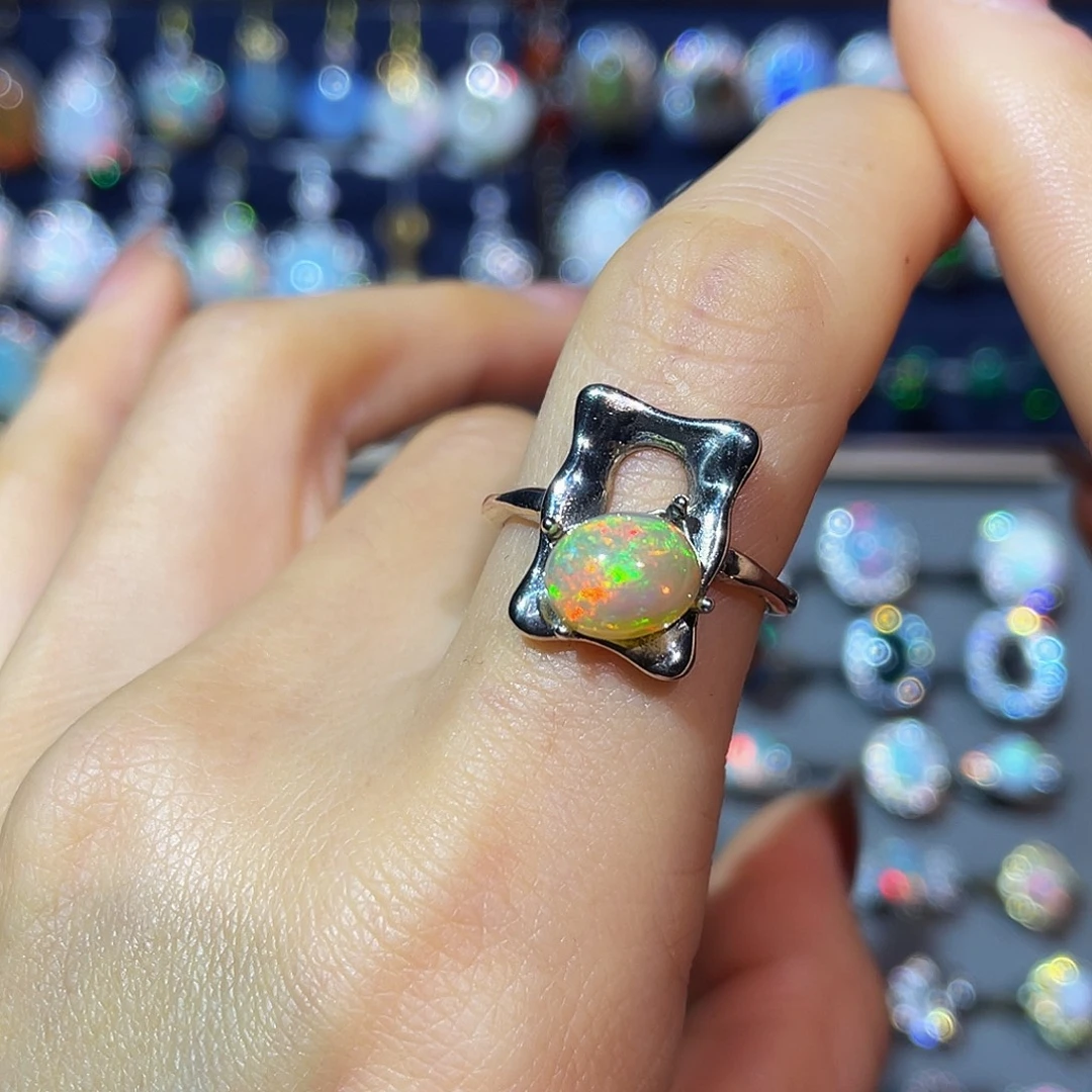 欧泊银S925镶嵌戒指