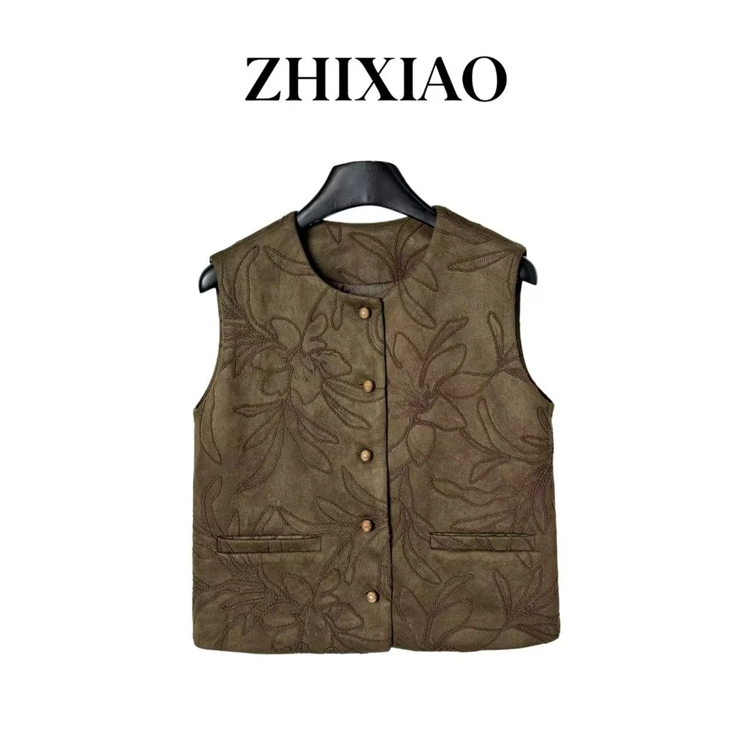 【ZHIXIAO】秋冬新款：提花刺绣重工马甲71090