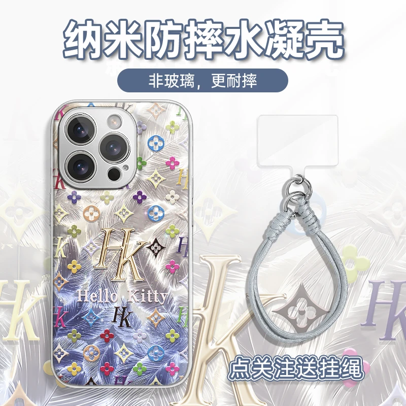 适用于苹果16华为OPPO小米VIVO高颜值创意LJ闪粉水凝手机壳AM0289