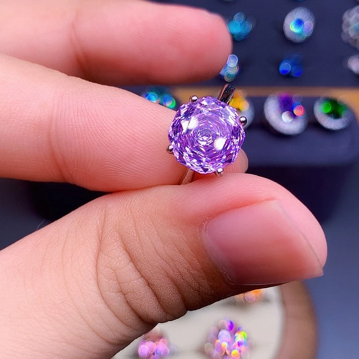 锂辉石戒指银S925镶嵌