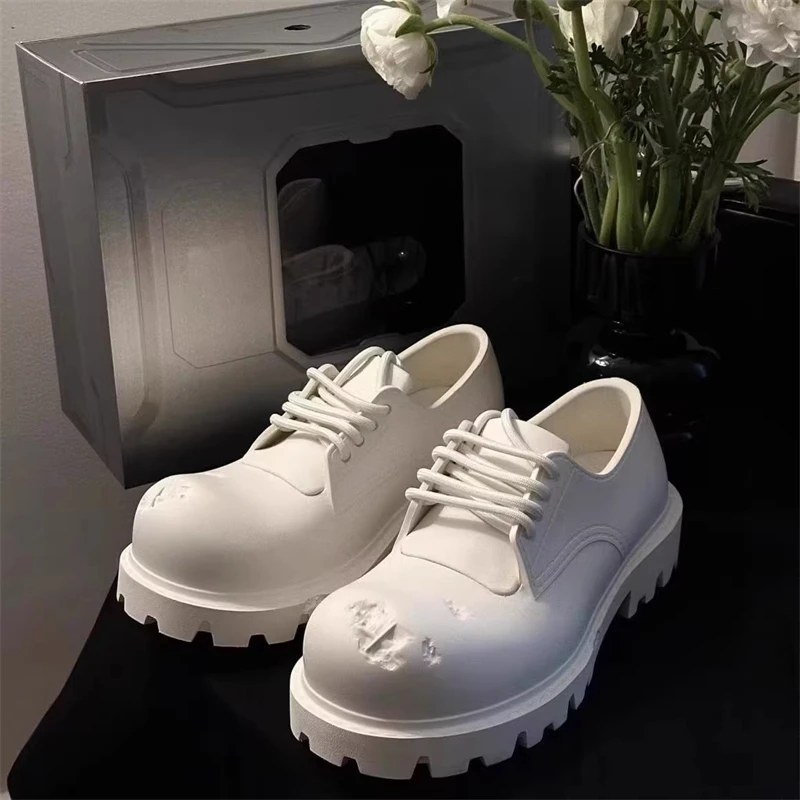 侯明昊同款大头未来德比鞋cleanfit原创设计男款厚底增高休闲皮鞋