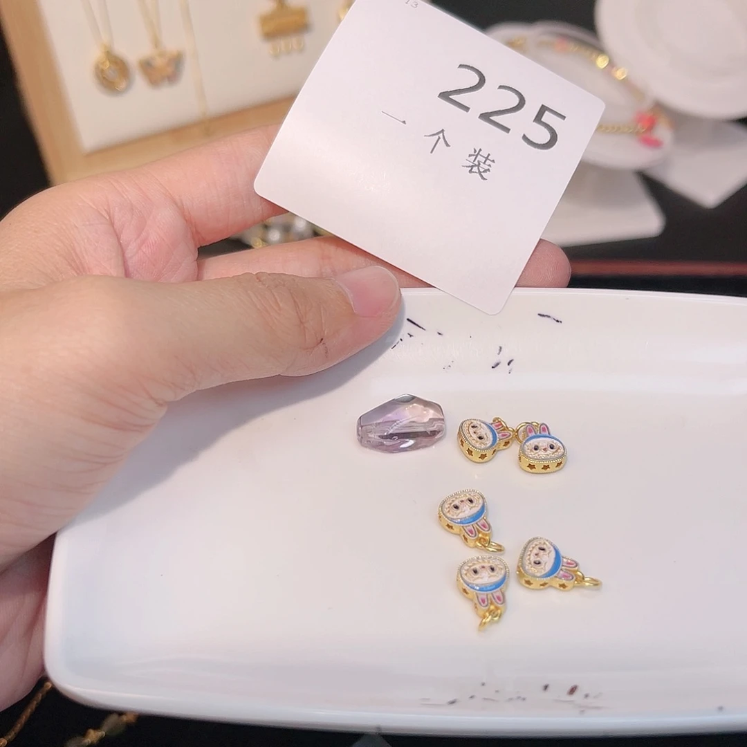 紫晶珠宝半成品银S925镀金镶嵌225