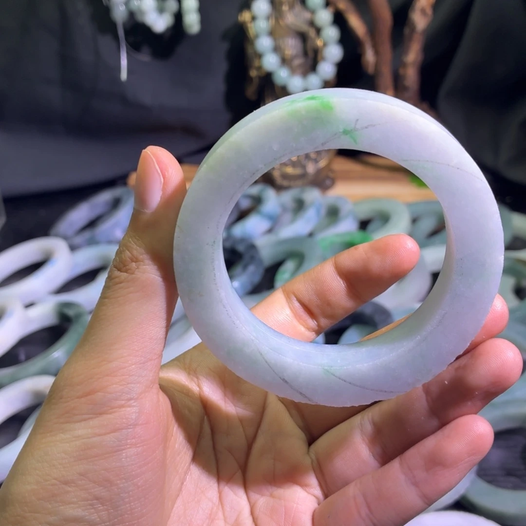 定制翡翠未镶嵌天然纹理随机，追求完美者慎拍