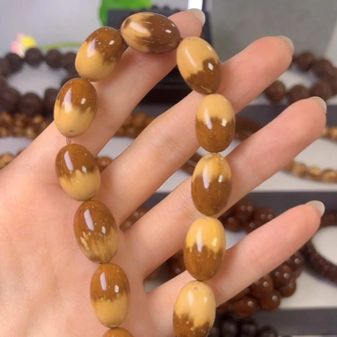 手串紫金鼠精品花皮枣珠