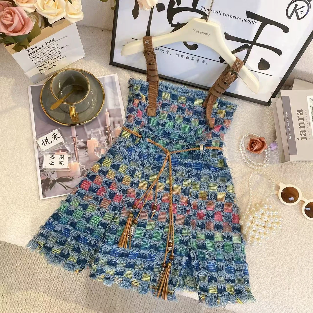 HY夏季2025女宝碎花复古吊带背心裙新中式公主裙8499