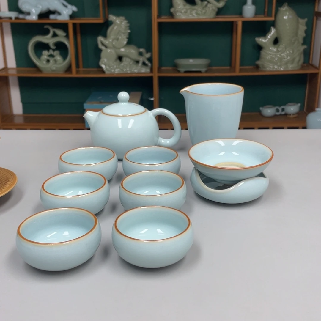 汝瓷西施壶套装带礼盒