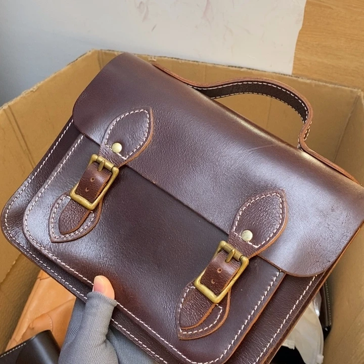 头层牛皮瑕疵单肩包宽26厘米