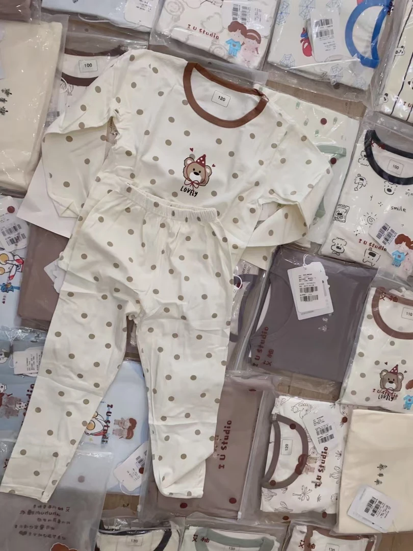 抗静电保暖家居服套装新生儿秋冬婴幼儿婴童长袖肚兜童装