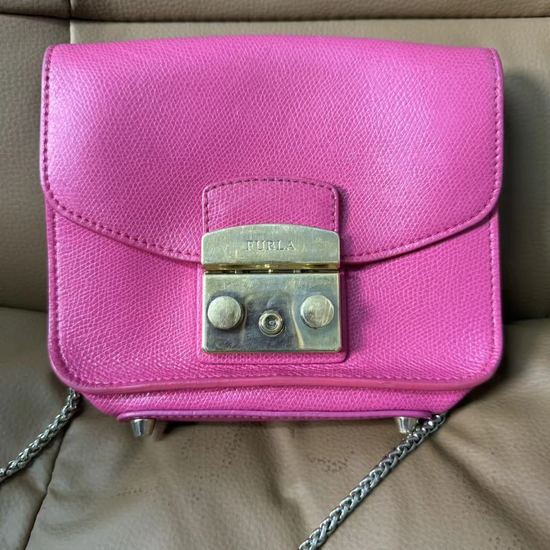 95新 FURLA/芙拉 芙拉粉色单肩包