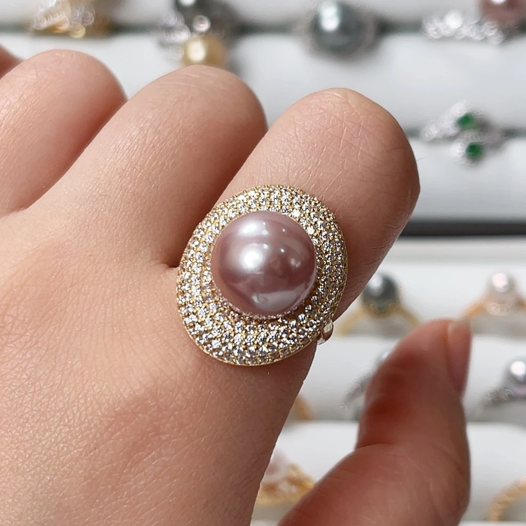 淡水珍珠戒指银S925镶嵌