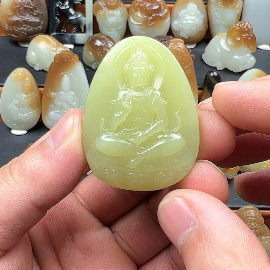 和田玉（糖玉）颈饰未镶嵌兰***蹈