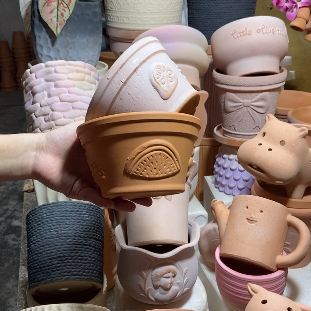 15×8水果矮盆 雾化+红陶2个