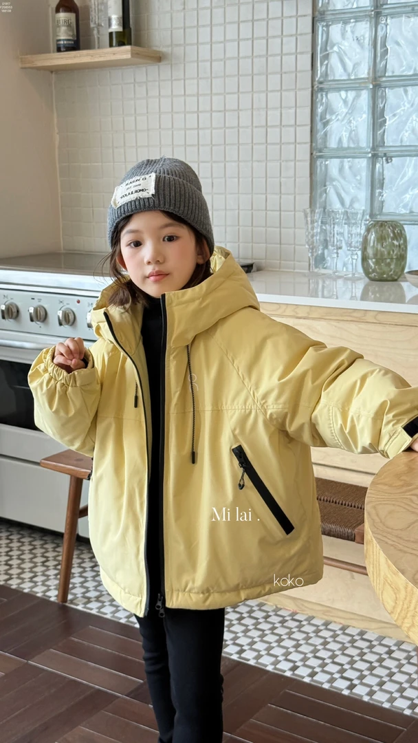 【haobaby】浅黄百搭派克羽绒服8138