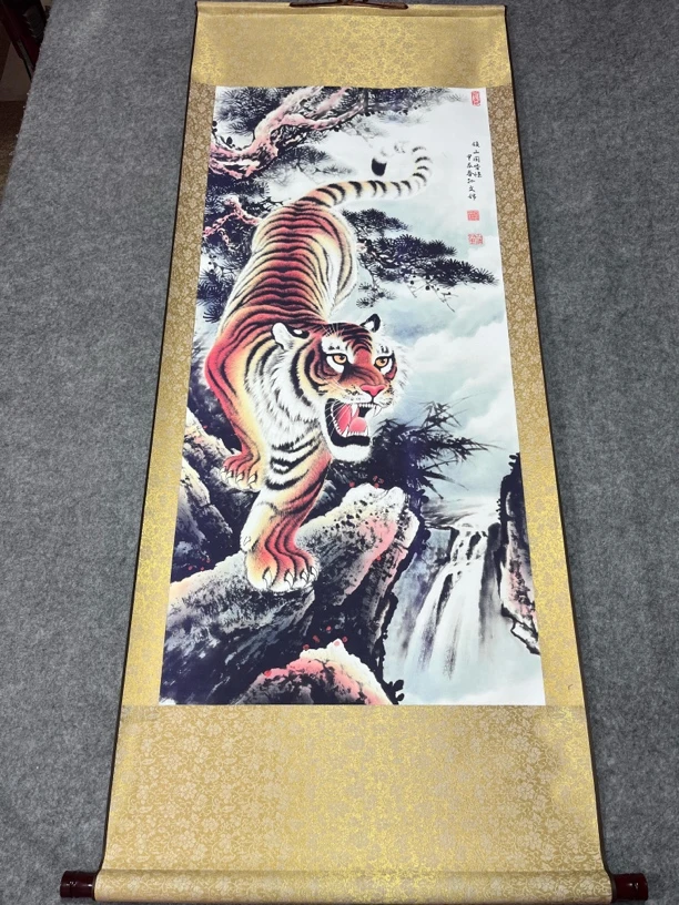 精装精裱60×160《震山国皆惊》国画