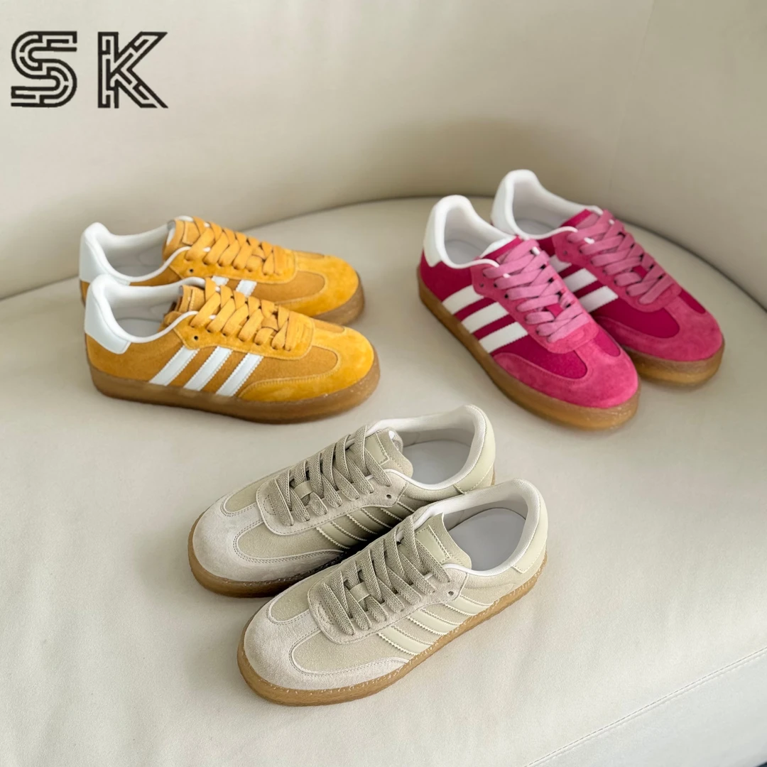 韩版德训鞋女春新款百搭厚底女鞋反绒经典休闲运动鞋SK803