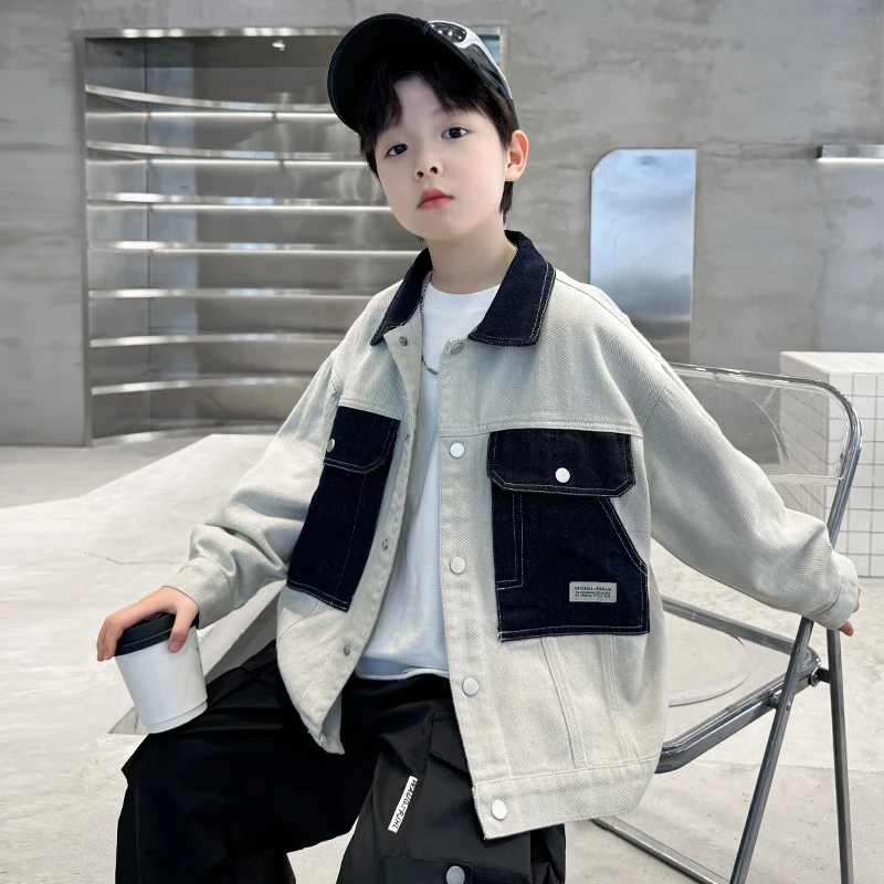 儿童装男牛仔外套春秋款2025新款春装童中大童春季男孩痞洋气潮酷