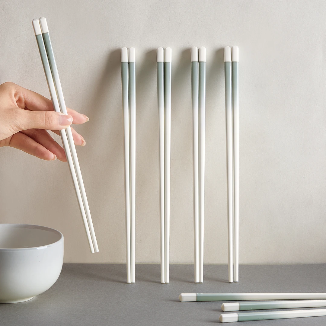 粉墨居舍正品10双陶瓷筷子高档2025新款耐高温防潮防滑家用筷子