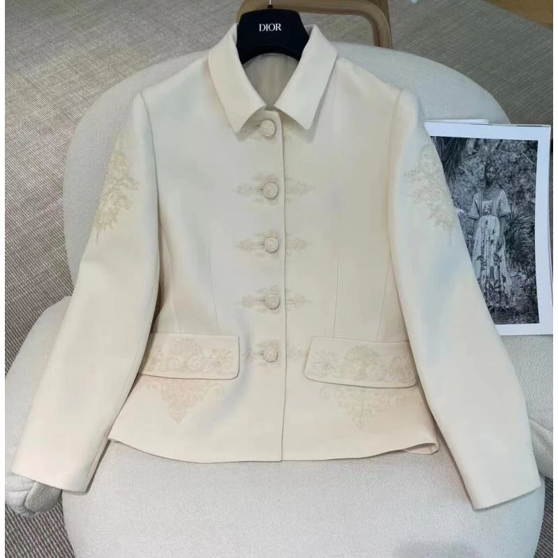 复古中式盘扣绣花绳绣重工刺绣西装外套 NW007