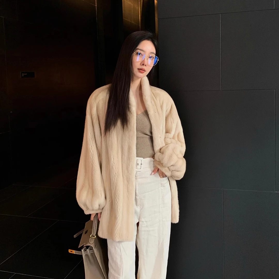 【省心穿搭】时光机貂皮大衣女立领年轻水貂整貂裘皮海宁皮草