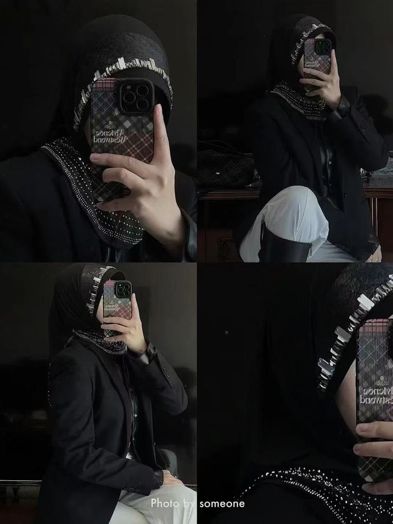 复屿 亮片复古款头巾