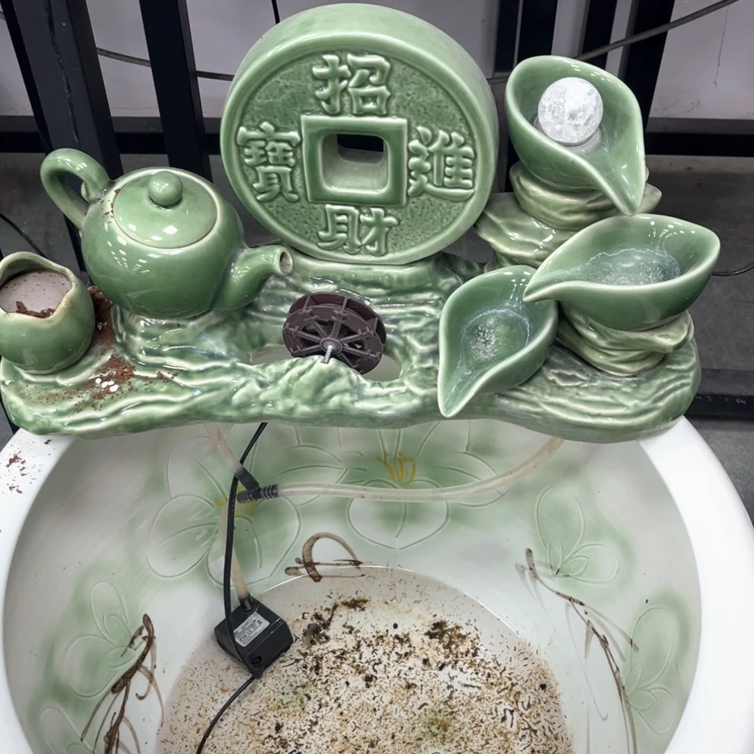 王***钱招财茶壶绿色流水➕过滤棉