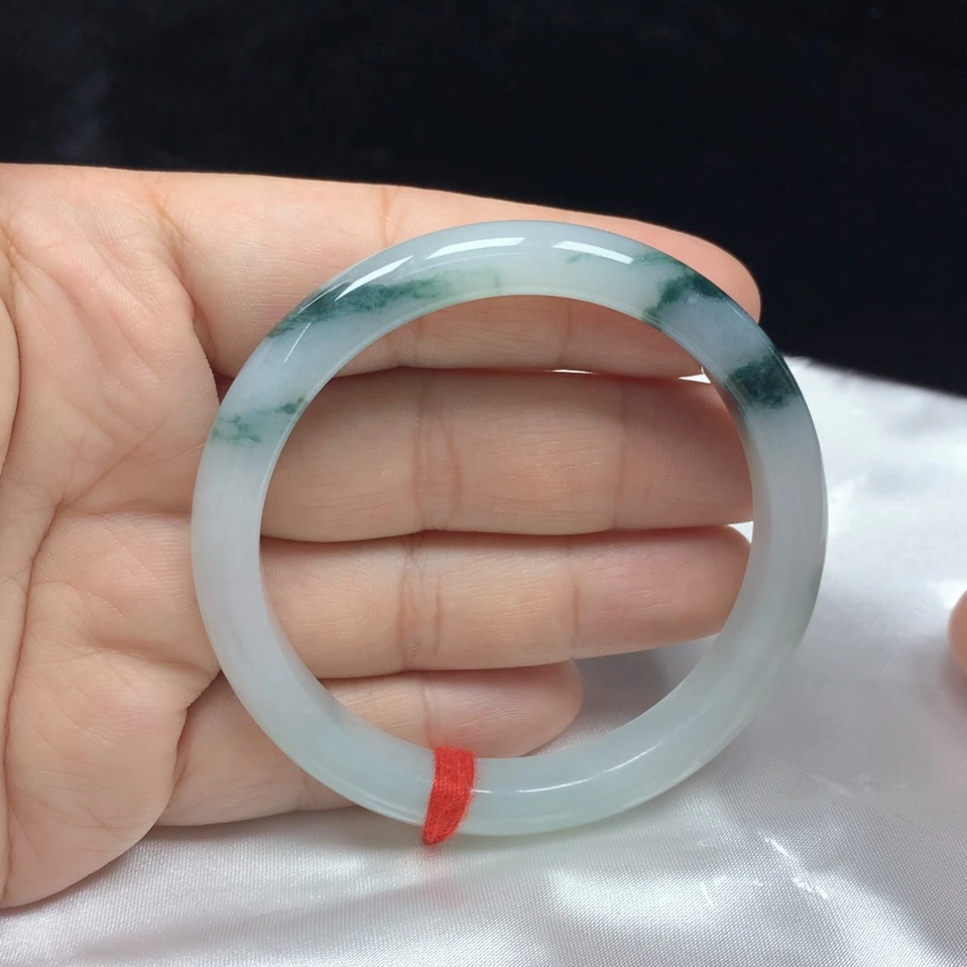 翡翠手镯未镶嵌正圈窄版55.8