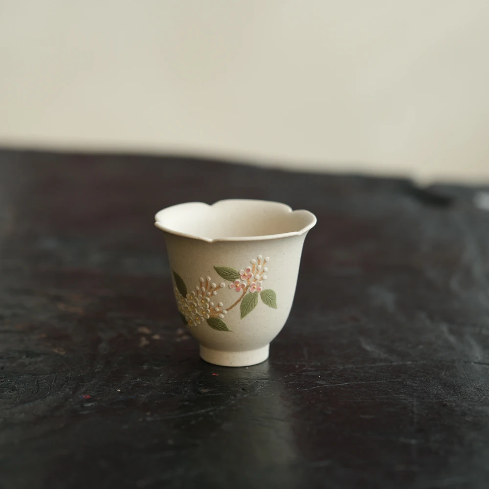树屿集丨《绣球杯》白段泥  手绘 绣球  syj0079