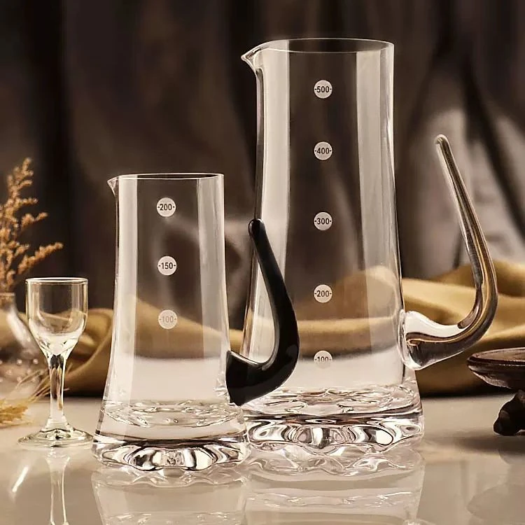 带刻度白酒壶分酒器红酒醒酒器家用水晶玻璃葡萄酒具酒店酒吧洋酒