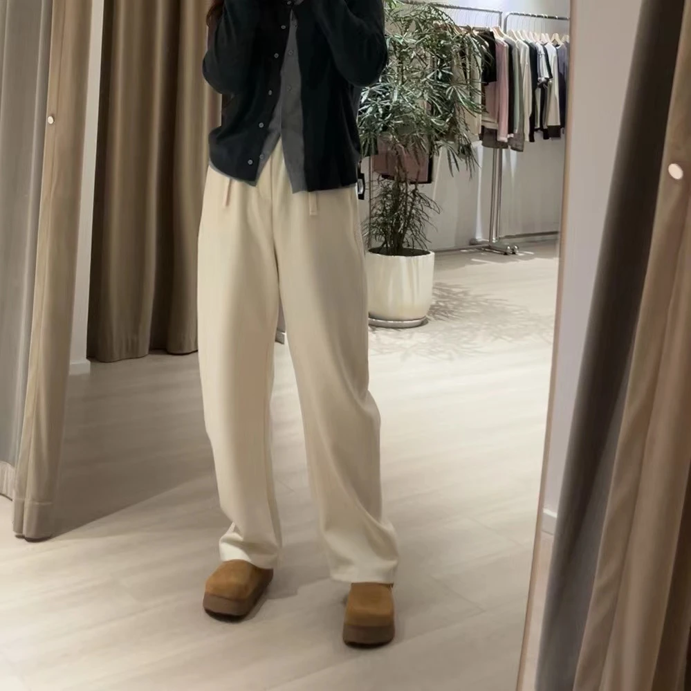 GTNER纯色春秋松紧抽绳高腰宽松显瘦女休闲奶奶裤D1159