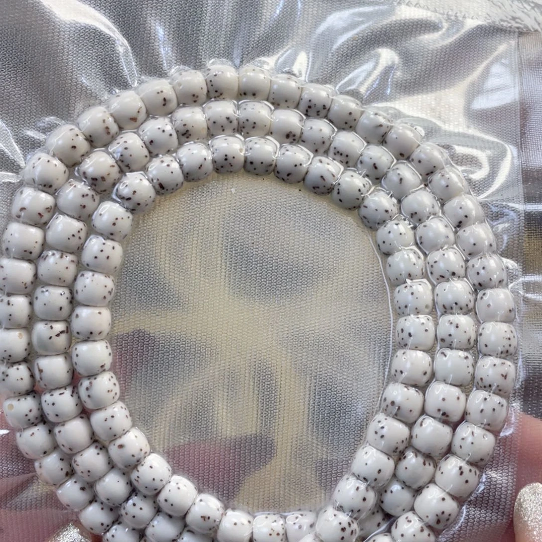 吊坠星月菩提石玉料骨瓷白星点货尺寸7