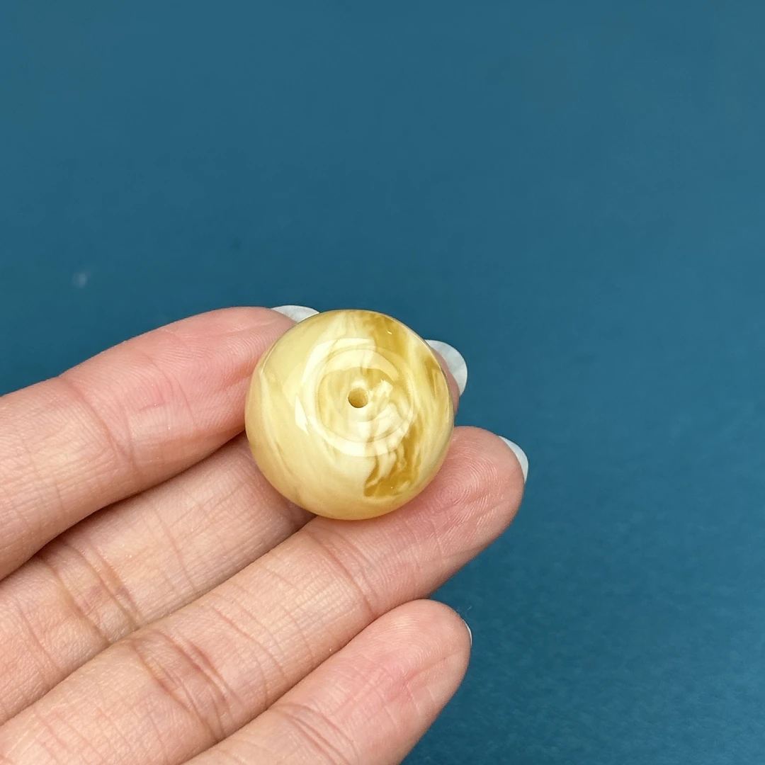Y4868天然原矿蜜蜡 妖花平安扣20.5x13.8mm 3.9克抖音基地质检发