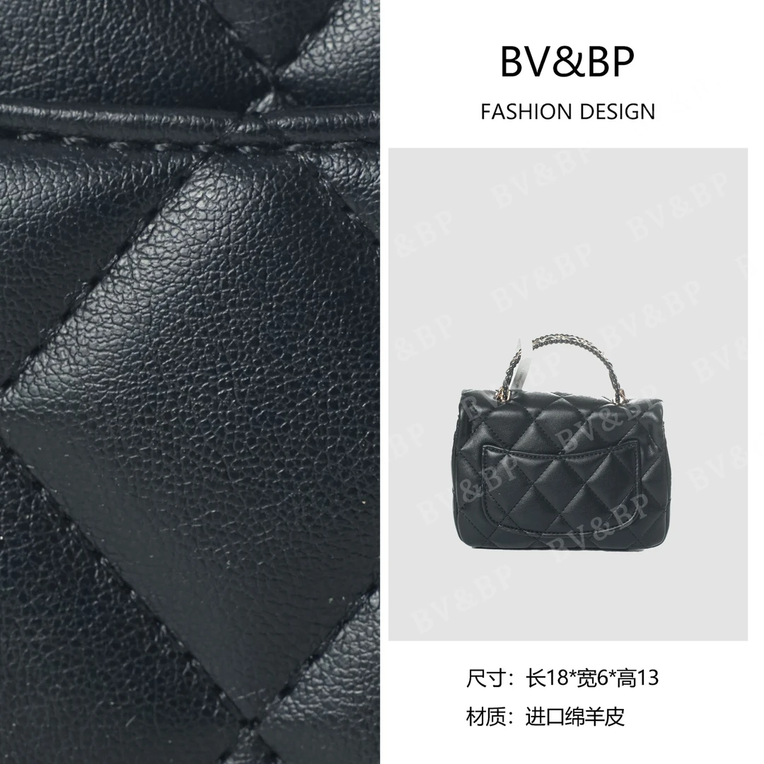 BV&BP· 原创设计 真皮高定手提单肩包BV8802-经典黑