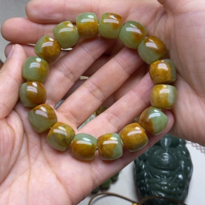 【闪购商品】手链未镶嵌岫岩河磨玉（透闪石质玉）旭***?