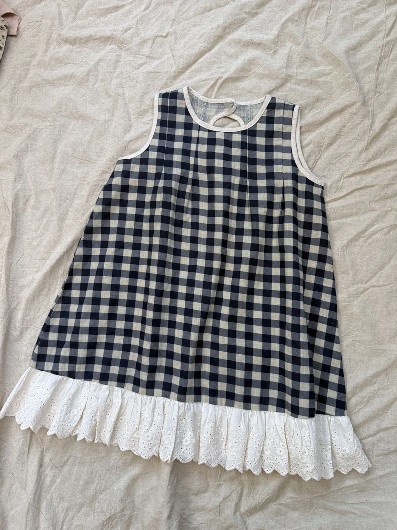 森系夏季新款棉麻女童无袖连衣裙