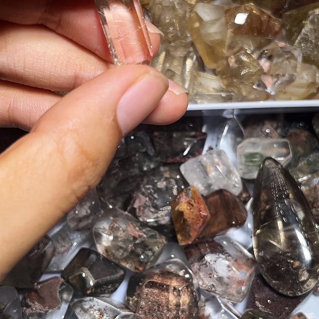 #***#烟晶戒指银S925镶嵌