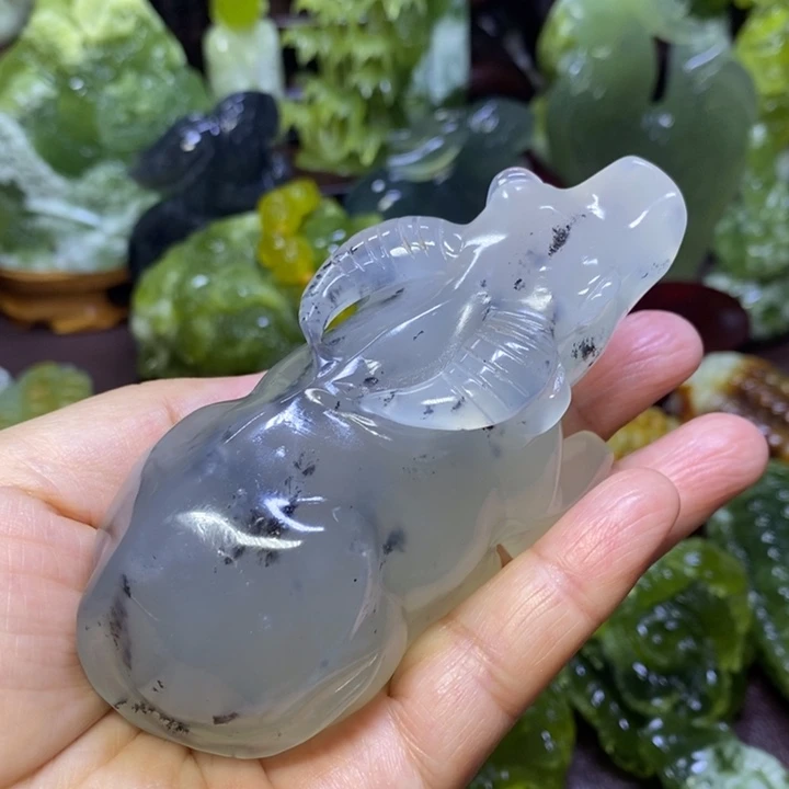 【闪购商品】未镶嵌蛇纹石玉手把件鹏*