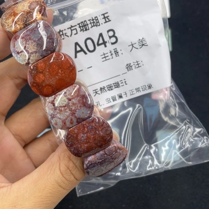 行***水硅化珊瑚（珊瑚玉）合金颈饰