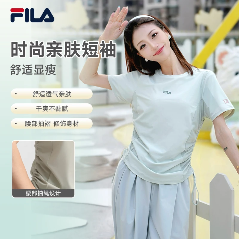 【收腰显瘦】FILA斐乐反季清仓短袖女2025夏季户外运动休闲舒适T恤