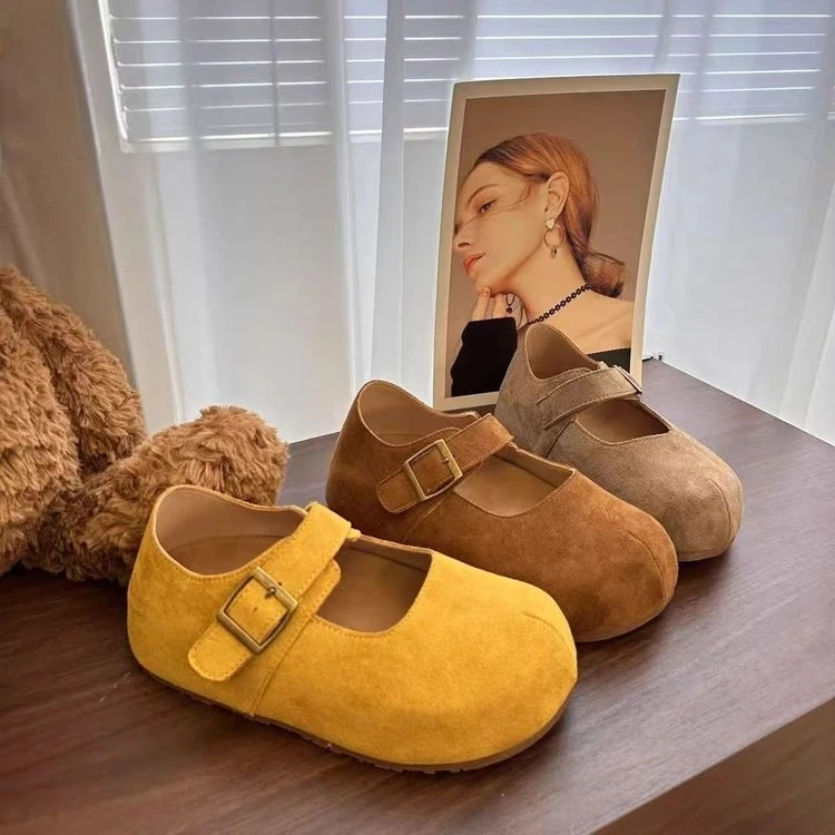 断码处理2025女鞋复古防滑厚底勃肯鞋魔术贴浅口单鞋百搭软底凉鞋