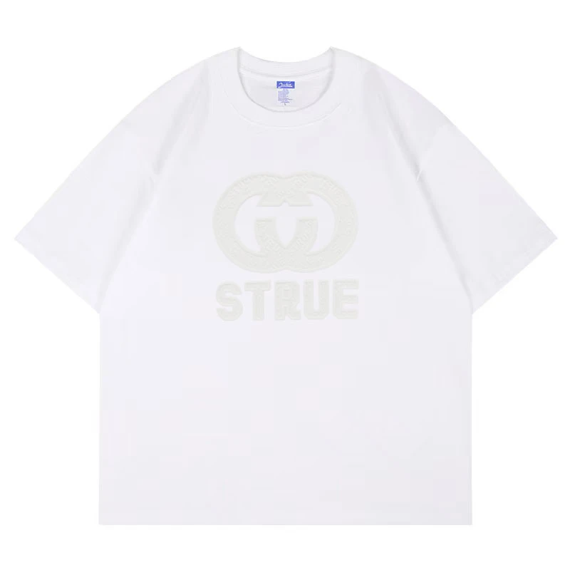 夏季新品【凹凸印】高订轻奢款纯棉T恤半袖时尚简约款