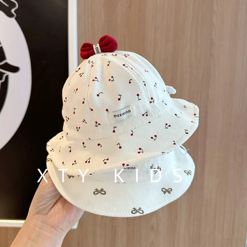 婴儿帽子春秋薄款可爱遮阳防晒渔夫帽宝宝小月龄盆帽