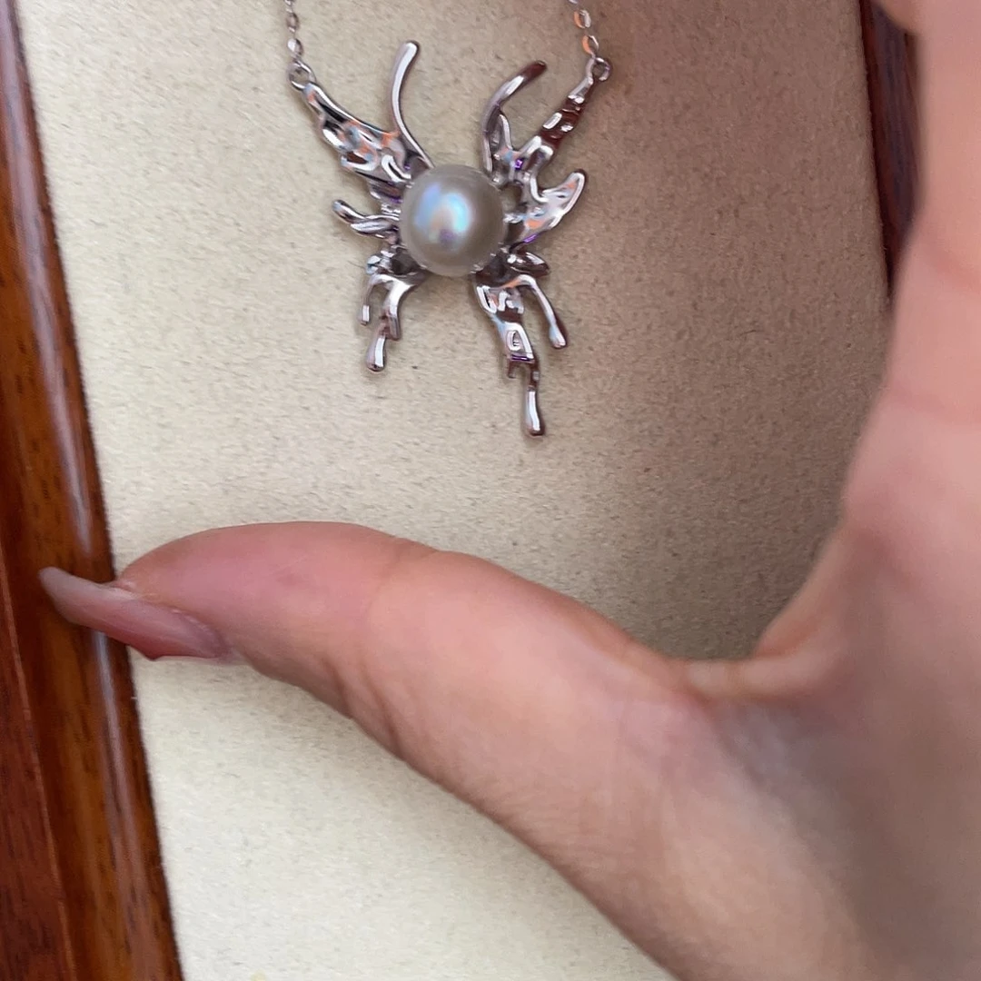 海水珍珠银S925镶嵌颈饰