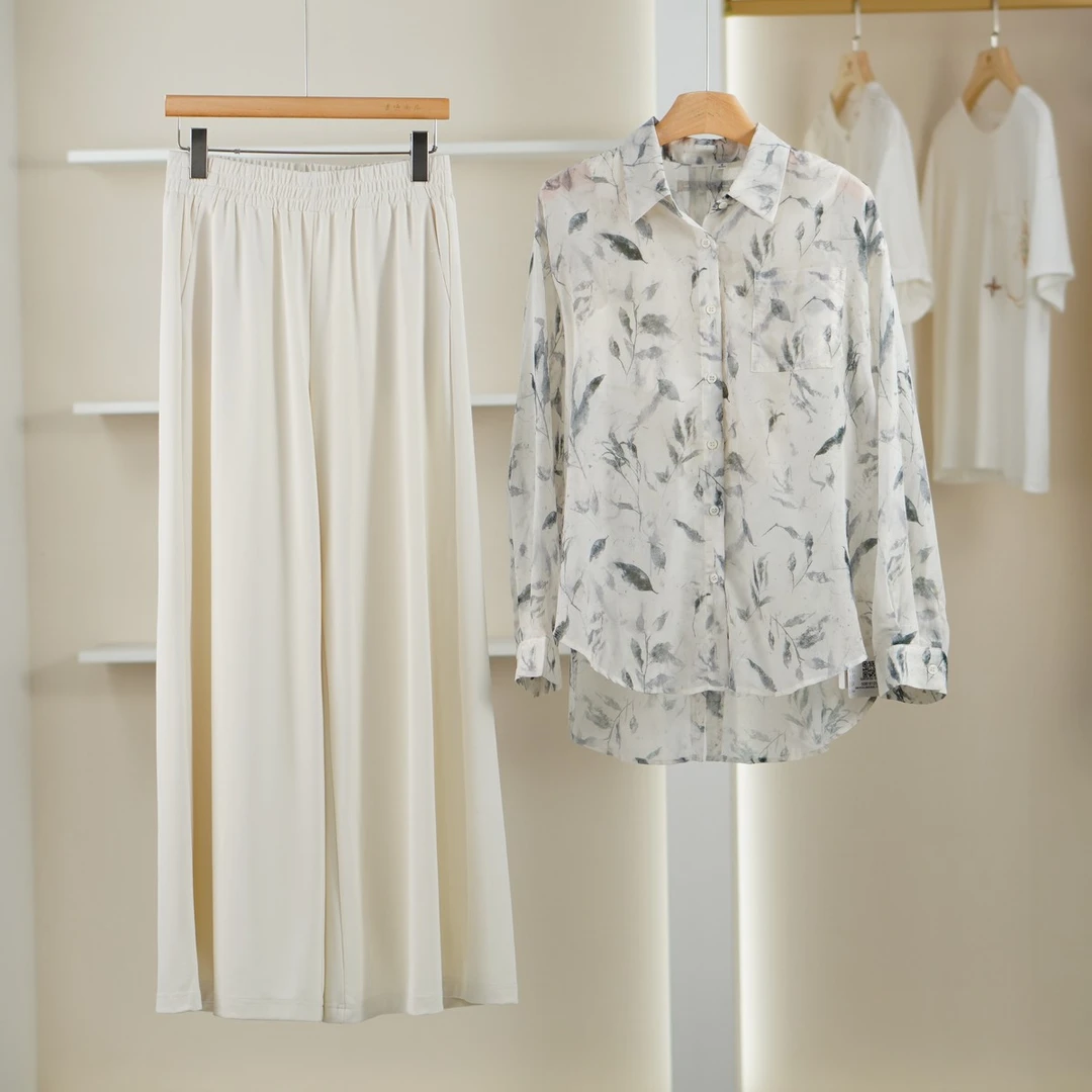 【麦笛•品牌新款】50818105 吊带衬衫长裤三件套女春季品牌折扣