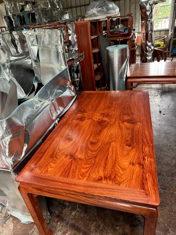 刺猬紫檀158@88长餐桌一张马蹄桌红木桌子榫卯结构