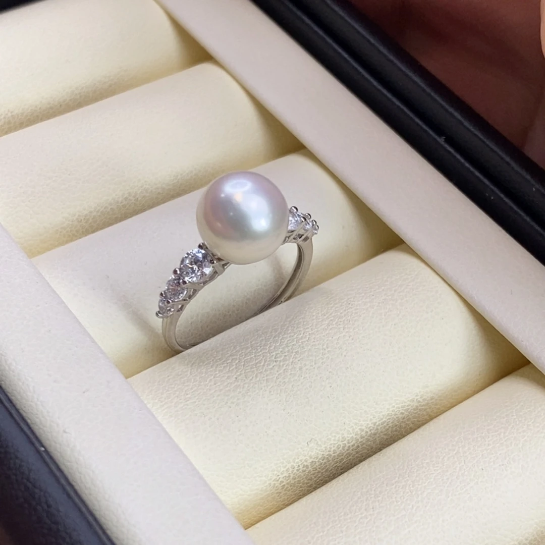 戒指淡水珍珠银S925镶嵌特价微瑕