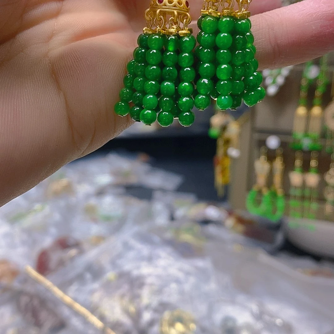 翡翠合金耳饰翡翠